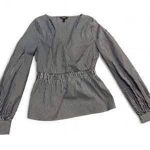 Striped navy and White Women's cotton Top